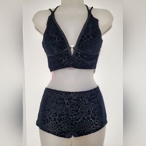 🆕️ NWT Victoria's Secret PINK Black Velvet Floral Set (Sizes M & L)